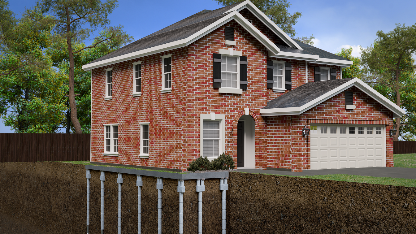 slab foundation repair using cable lock system